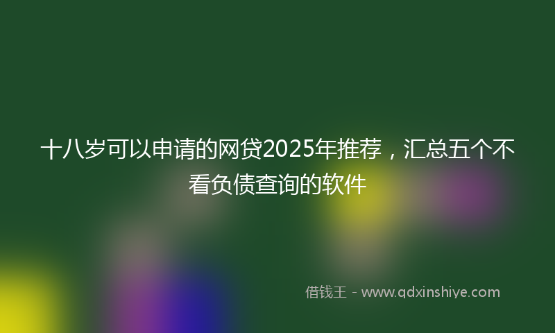 十八岁可以申请的网贷2025年推荐，汇总五个不看负债查询的软件