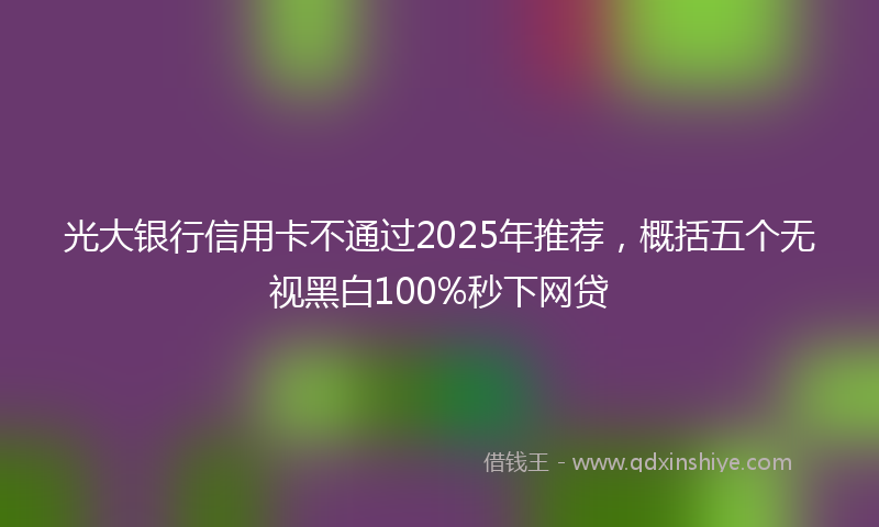 光大银行信用卡不通过2025年推荐，概括五个无视黑白100%秒下网贷