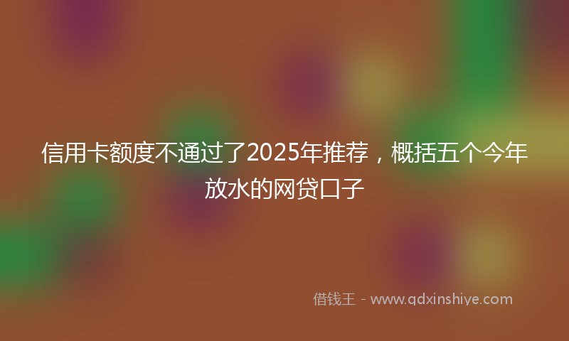 信用卡额度不通过了2025年推荐，概括五个今年放水的网贷口子