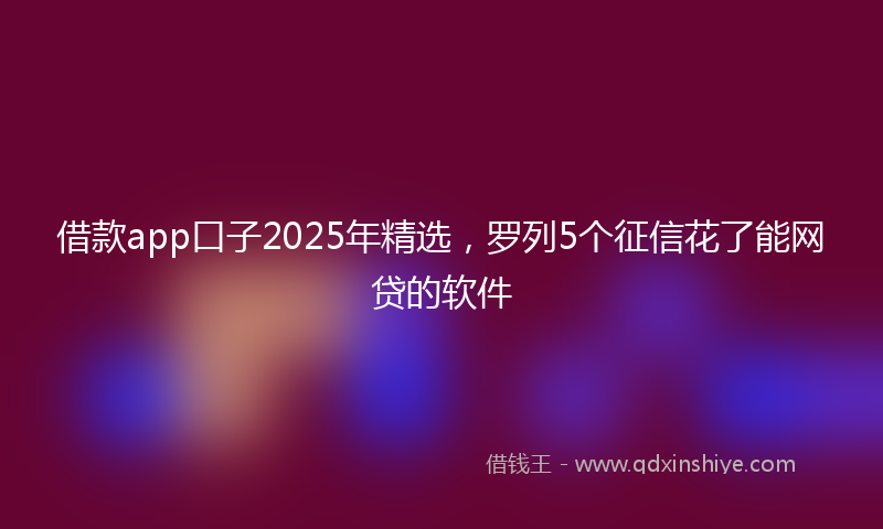 借款app口子2025年精选，罗列5个征信花了能网贷的软件