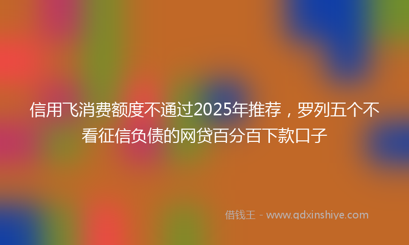 信用飞消费额度不通过2025年推荐，罗列五个不看征信负债的网贷百分百下款口子