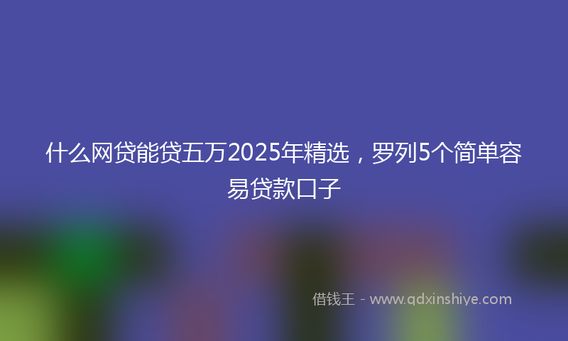 什么网贷能贷五万2025年精选，罗列5个简单容易贷款口子