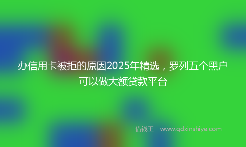办信用卡被拒的原因2025年精选，罗列五个黑户可以做大额贷款平台