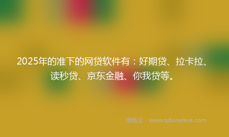 2025年的准下的网贷软件有：好期贷、拉卡拉、读秒贷、京东金融、你我贷等。
