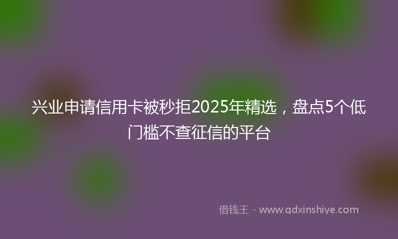 兴业申请信用卡被秒拒2025年精选，盘点5个低门槛不查征信的平台
