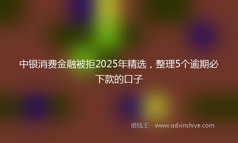 中银消费金融被拒2025年精选，整理5个逾期必下款的口子