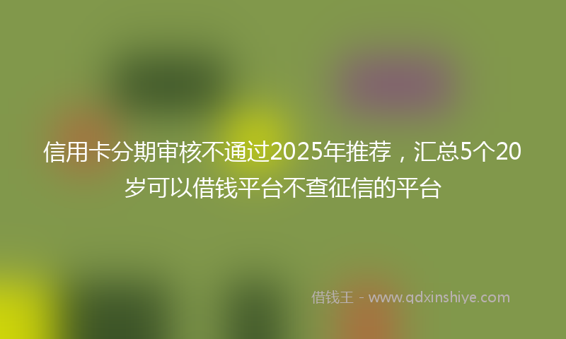 信用卡分期审核不通过2025年推荐，汇总5个20岁可以借钱平台不查征信的平台