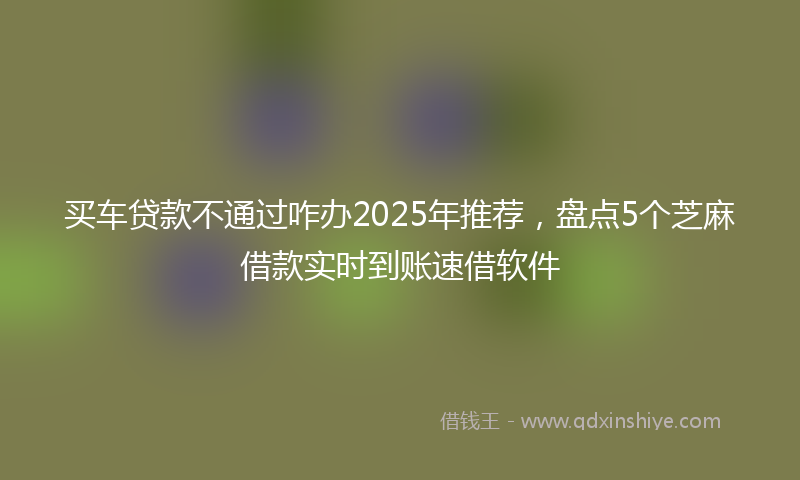 买车贷款不通过咋办2025年推荐，盘点5个芝麻借款实时到账速借软件