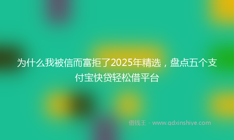 为什么我被信而富拒了2025年精选，盘点五个支付宝快贷轻松借平台