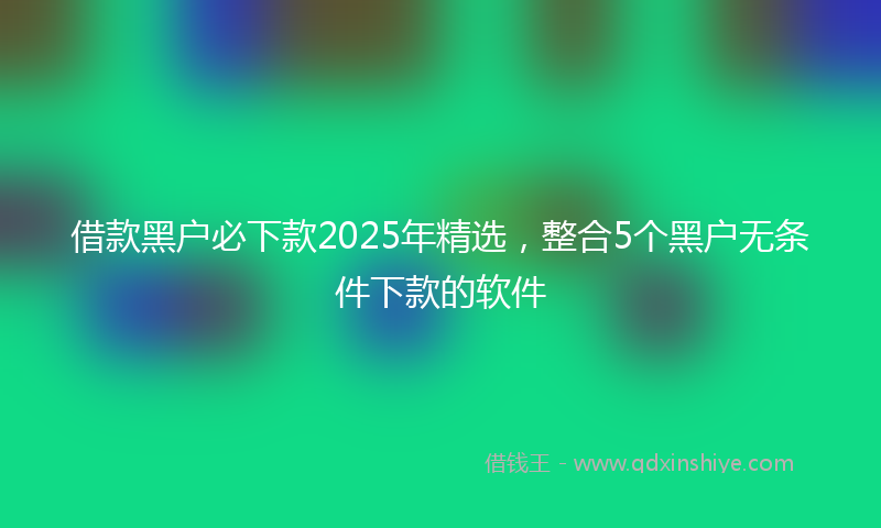 借款黑户必下款2025年精选，整合5个黑户无条件下款的软件