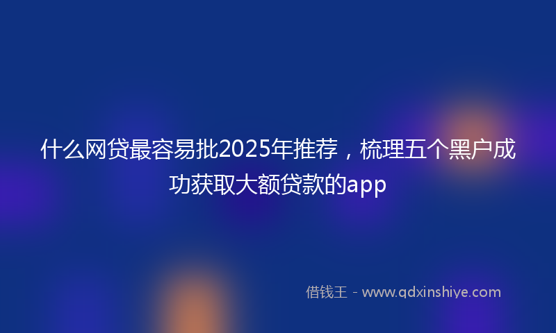 什么网贷最容易批2025年推荐，梳理五个黑户成功获取大额贷款的app