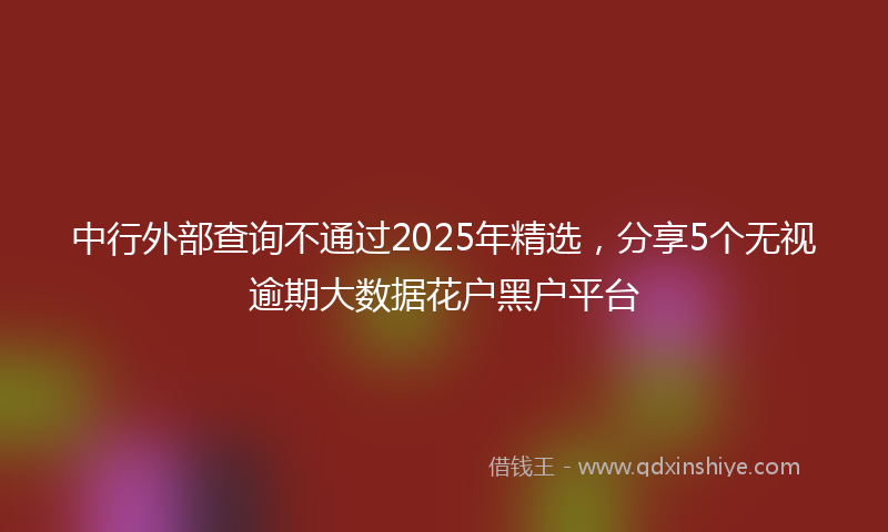 中行外部查询不通过2025年精选，分享5个无视逾期大数据花户黑户平台