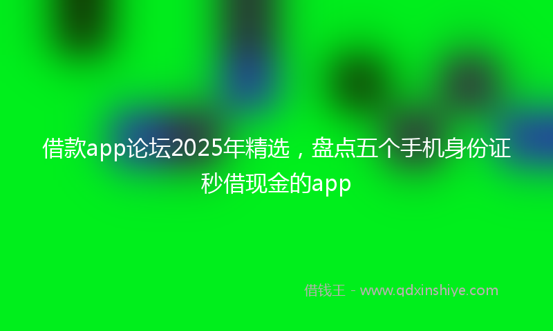 借款app论坛2025年精选，盘点五个手机身份证秒借现金的app