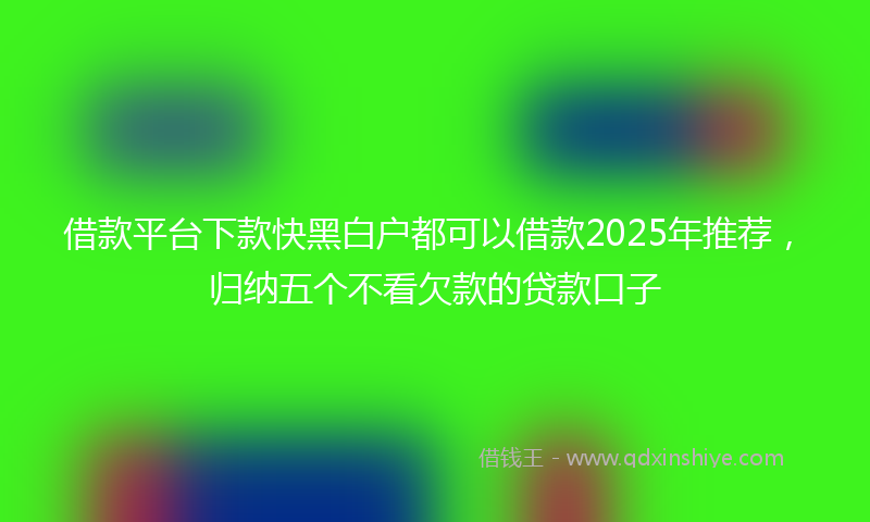 借款平台下款快黑白户都可以借款2025年推荐，归纳五个不看欠款的贷款口子
