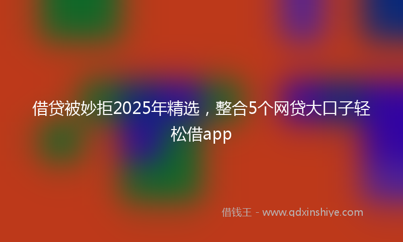 借贷被妙拒2025年精选，整合5个网贷大口子轻松借app