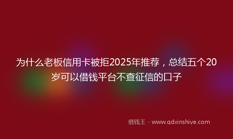 为什么老板信用卡被拒2025年推荐，总结五个20岁可以借钱平台不查征信的口子