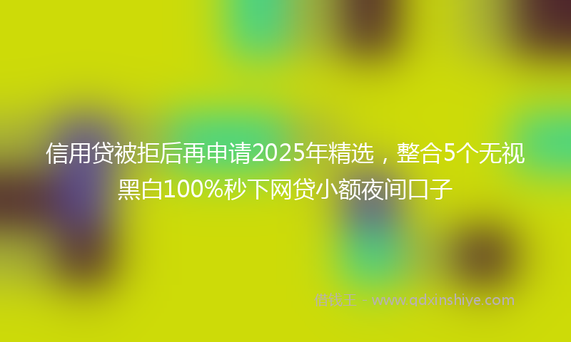 信用贷被拒后再申请2025年精选，整合5个无视黑白100%秒下网贷小额夜间口子