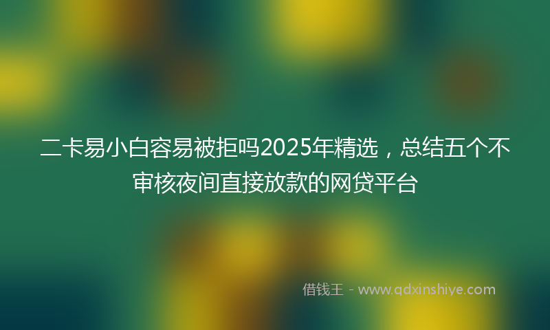 二卡易小白容易被拒吗2025年精选，总结五个不审核夜间直接放款的网贷平台