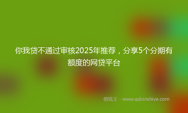 你我贷不通过审核2025年推荐，分享5个分期有额度的网贷平台