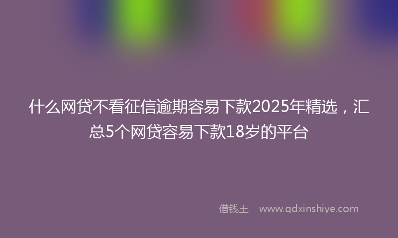 什么网贷不看征信逾期容易下款2025年精选，汇总5个网贷容易下款18岁的平台