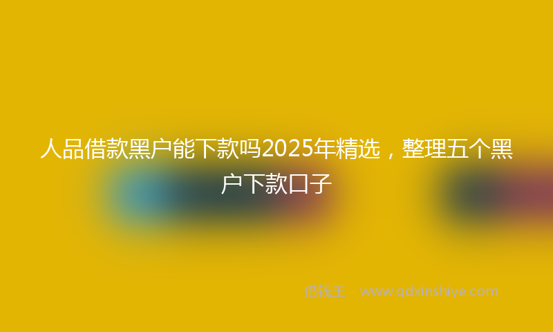 人品借款黑户能下款吗2025年精选，整理五个黑户下款口子