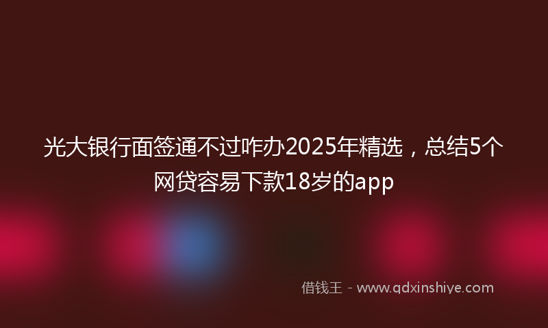光大银行面签通不过咋办2025年精选，总结5个网贷容易下款18岁的app