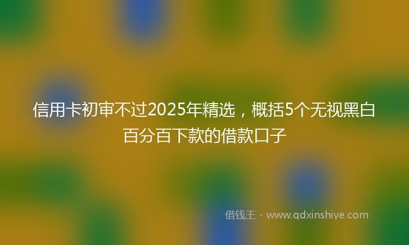 信用卡初审不过2025年精选，概括5个无视黑白百分百下款的借款口子