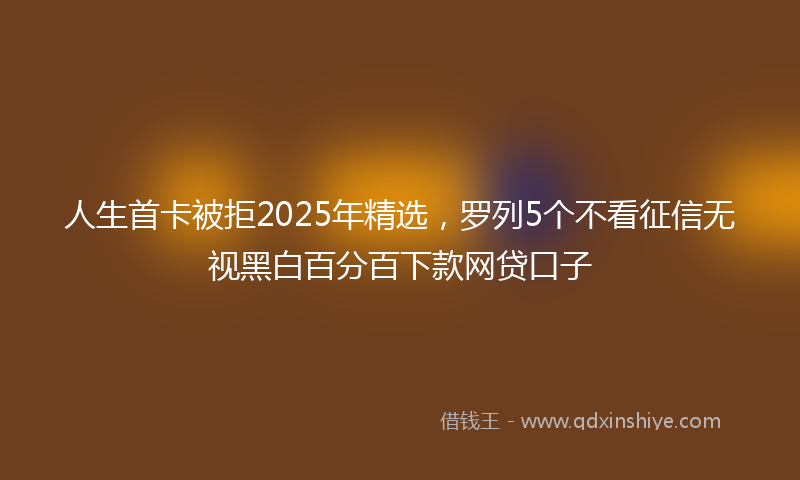 人生首卡被拒2025年精选，罗列5个不看征信无视黑白百分百下款网贷口子