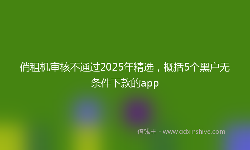 俏租机审核不通过2025年精选，概括5个黑户无条件下款的app