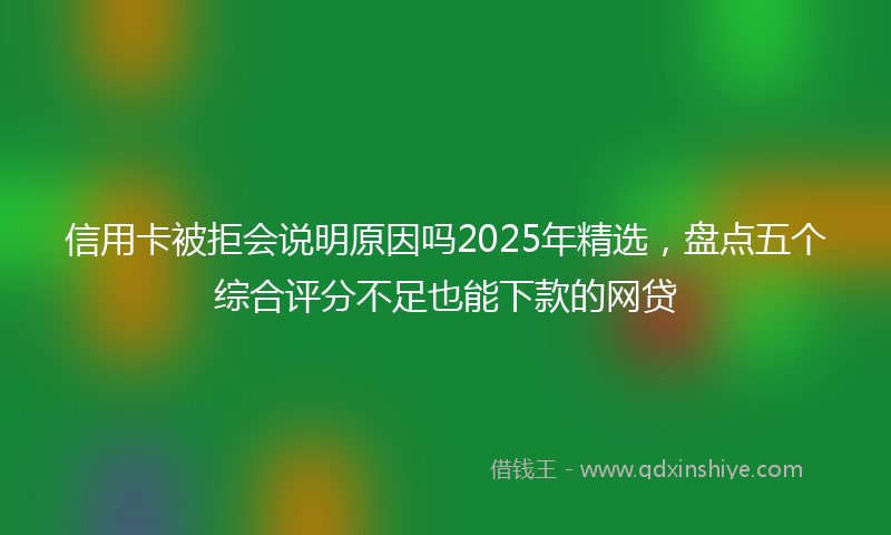 信用卡被拒会说明原因吗2025年精选，盘点五个综合评分不足也能下款的网贷
