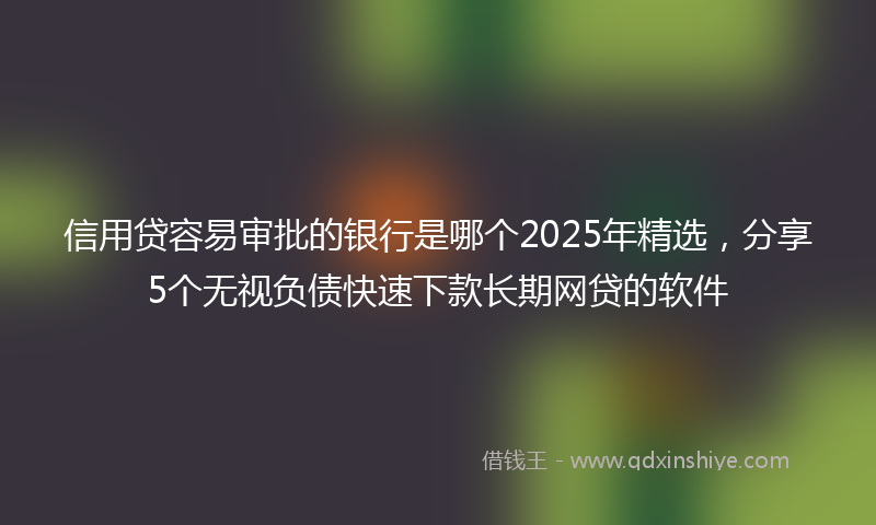 信用贷容易审批的银行是哪个2025年精选，分享5个无视负债快速下款长期网贷的软件