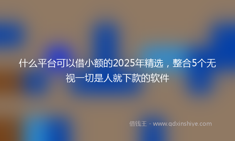 什么平台可以借小额的2025年精选，整合5个无视一切是人就下款的软件