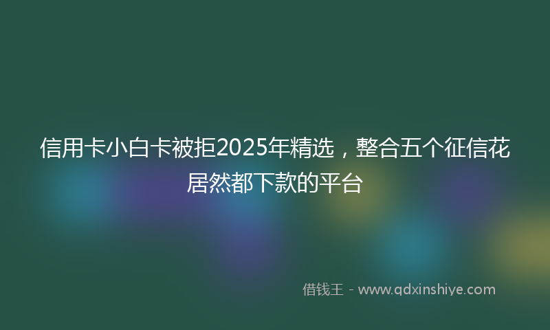 信用卡小白卡被拒2025年精选，整合五个征信花居然都下款的平台