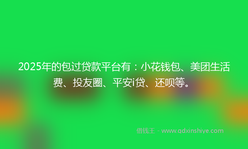 2025年的包过贷款平台有：小花钱包、美团生活费、投友圈、平安i贷、还呗等。