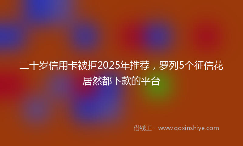 二十岁信用卡被拒2025年推荐，罗列5个征信花居然都下款的平台