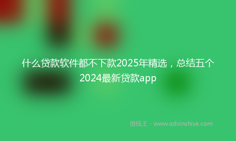 什么贷款软件都不下款2025年精选，总结五个2024最新贷款app