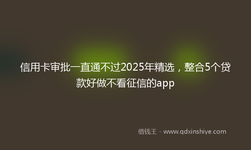 信用卡审批一直通不过2025年精选，整合5个贷款好做不看征信的app
