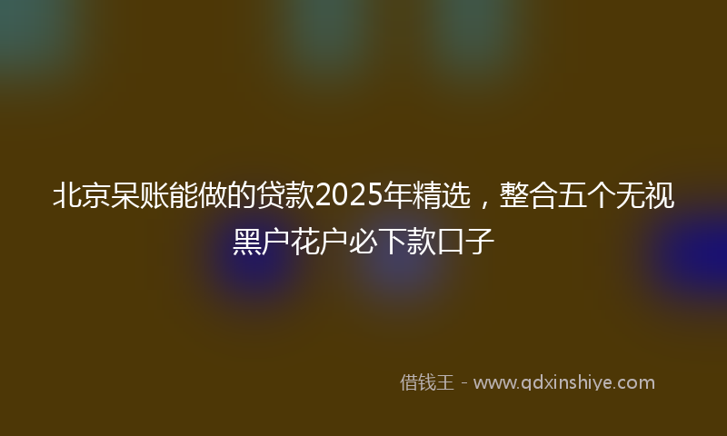 北京呆账能做的贷款2025年精选，整合五个无视黑户花户必下款口子