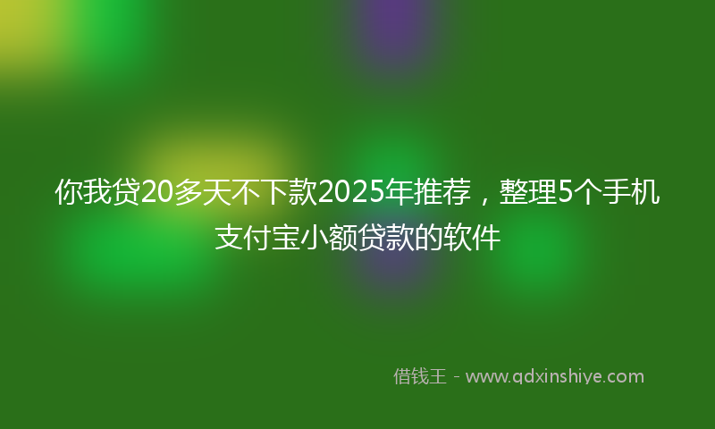 你我贷20多天不下款2025年推荐，整理5个手机支付宝小额贷款的软件