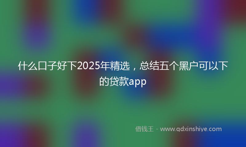 什么口子好下2025年精选，总结五个黑户可以下的贷款app