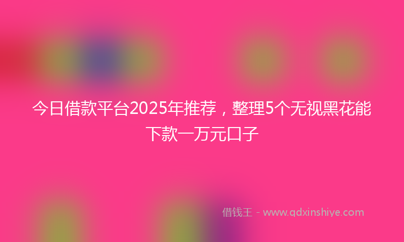 今日借款平台2025年推荐，整理5个无视黑花能下款一万元口子