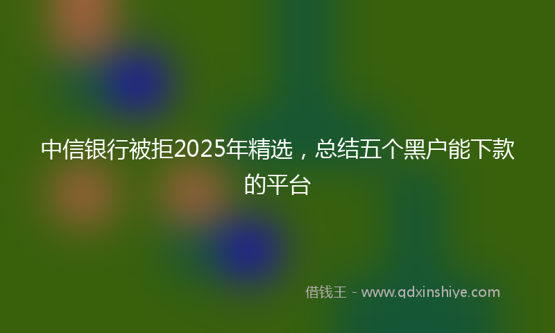 中信银行被拒2025年精选，总结五个黑户能下款的平台