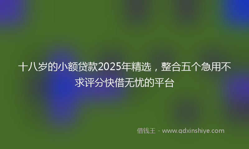 十八岁的小额贷款2025年精选，整合五个急用不求评分快借无忧的平台