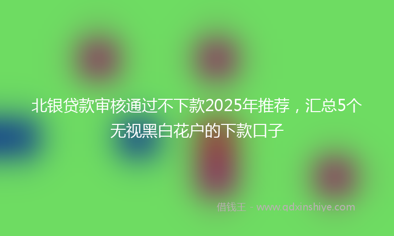 北银贷款审核通过不下款2025年推荐，汇总5个无视黑白花户的下款口子