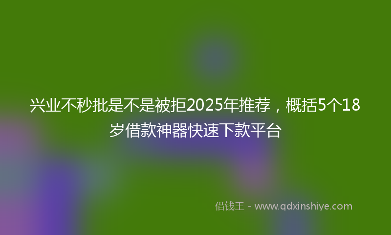 兴业不秒批是不是被拒2025年推荐，概括5个18岁借款神器快速下款平台