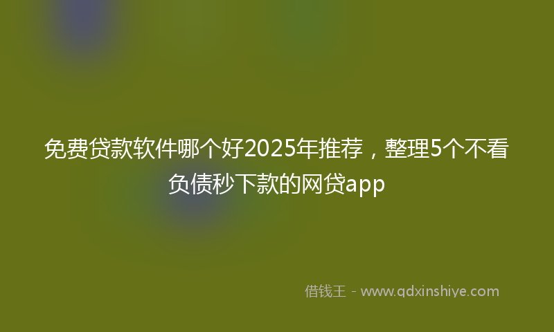 免费贷款软件哪个好2025年推荐，整理5个不看负债秒下款的网贷app