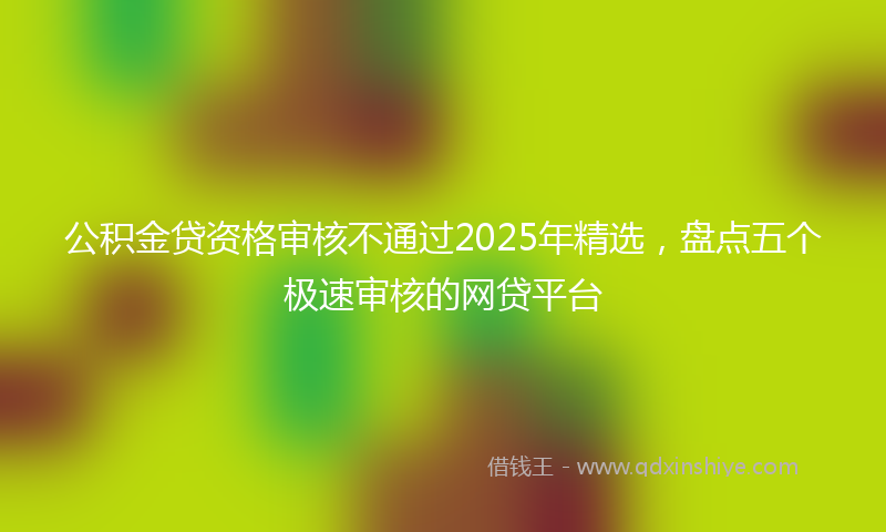 公积金贷资格审核不通过2025年精选，盘点五个极速审核的网贷平台