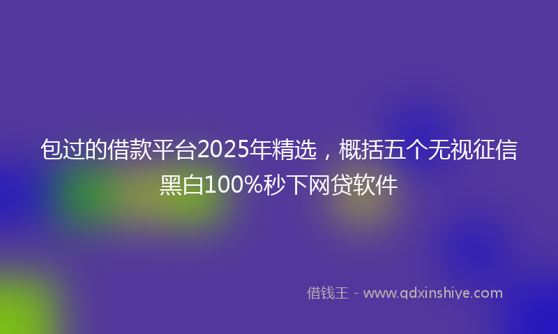 包过的借款平台2025年精选，概括五个无视征信黑白100%秒下网贷软件