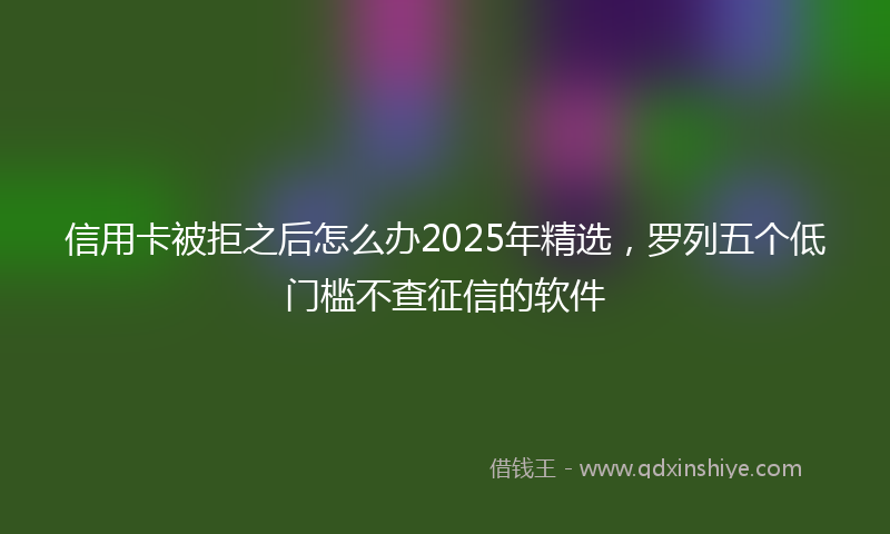 信用卡被拒之后怎么办2025年精选，罗列五个低门槛不查征信的软件