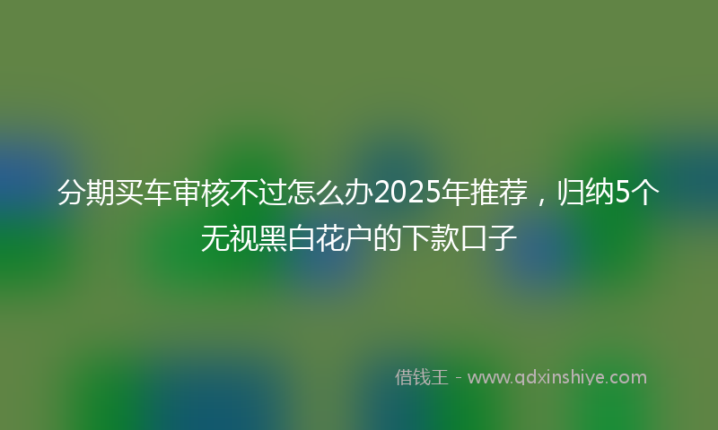 分期买车审核不过怎么办2025年推荐，归纳5个无视黑白花户的下款口子